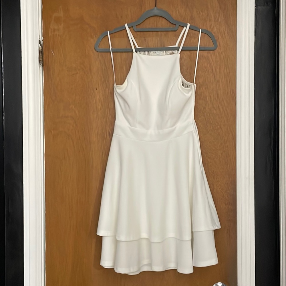 Francesca‘s halter tiered mini dress